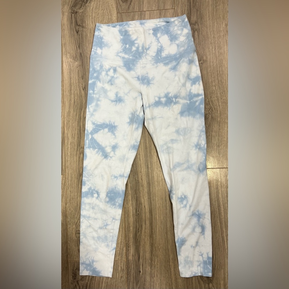 Victoria Secret PINK Leggings Pants Medium High Waist‎  7/8 Ankle Blue Tie Dye
